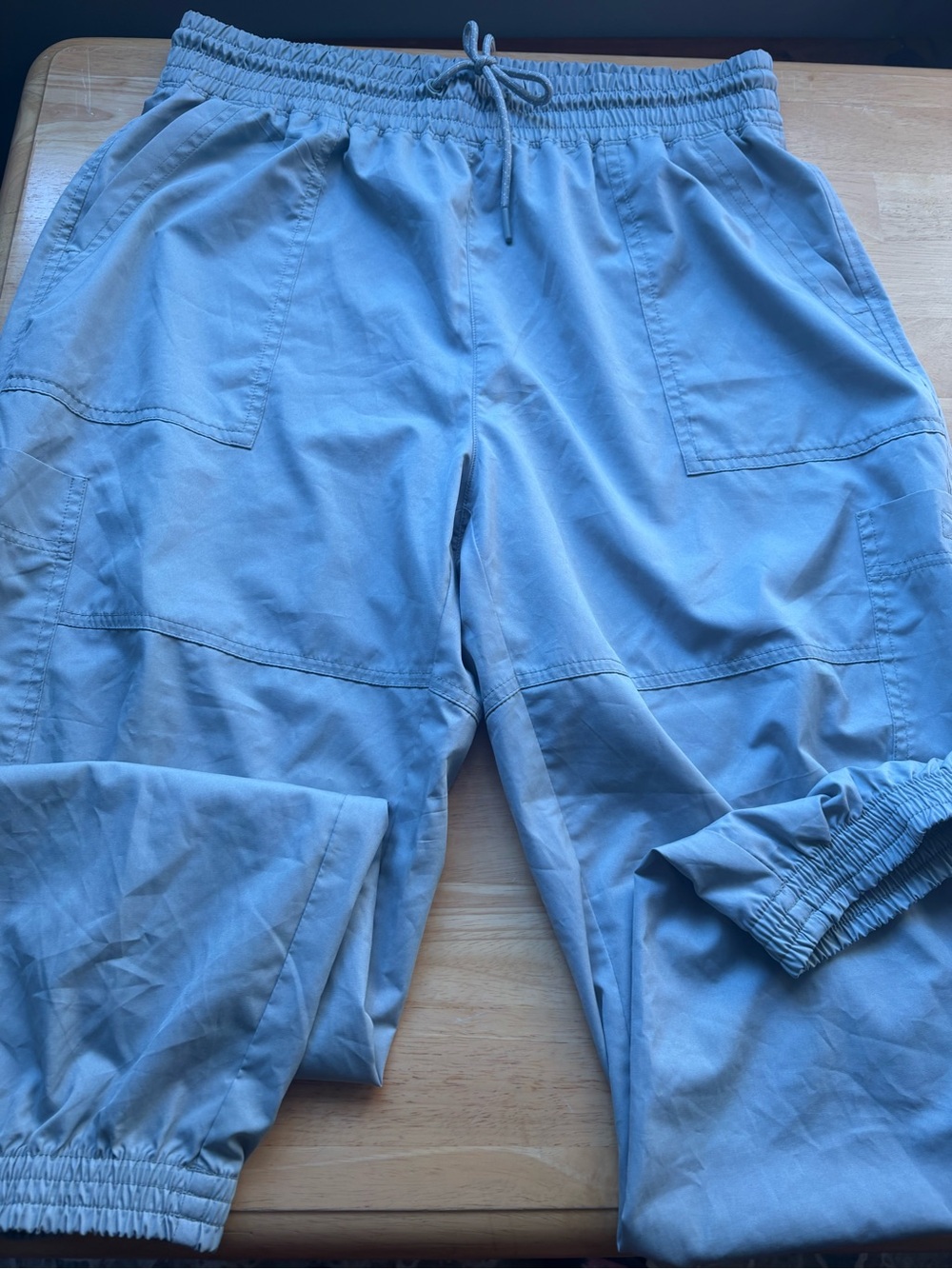 Light Blue Men's Elastic-Waist Cargo Jogger Pants